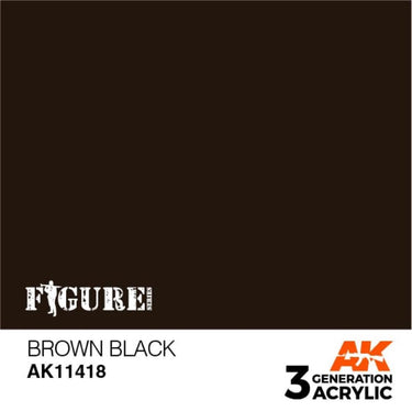 AK Interactive AK11418 Figure Series Brown Black Acrylic Paint 17ml 3rd Generation